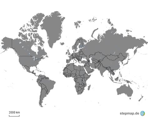 StepMap Welt stumm Landkarte für Deutschland