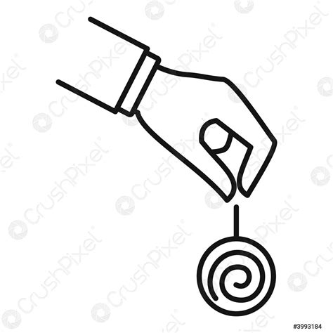 Hipnosis péndulo icono estilo de contorno vector de stock 3993184