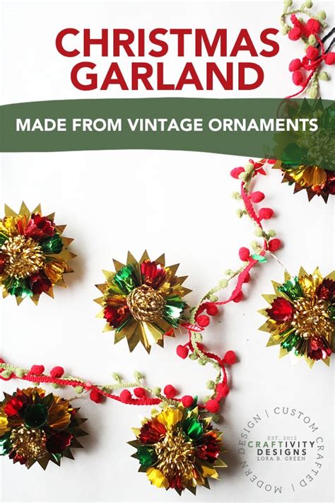 How to Make DIY Christmas Garland with Vintage Ornaments