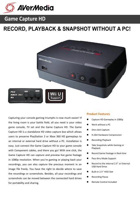 Game Capture Hd Record Playback Avermedia