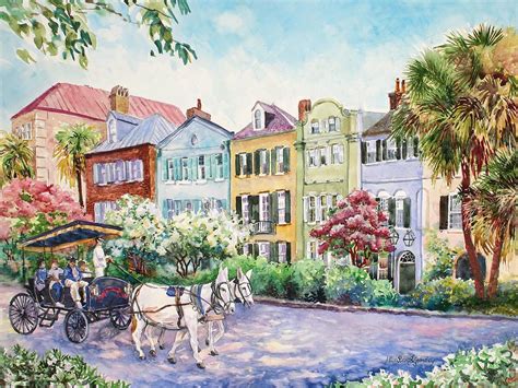 Assault And Battery On Rainbow Row Print By Alice Grimsley Rainbow