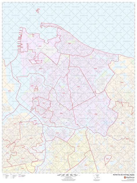 Norfolk City Zip Code Map Virginia Norfolk City County Zip Codes