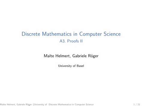 Pdf Discrete Mathematics In Computer Science Proofs Ii Dokumen Tips