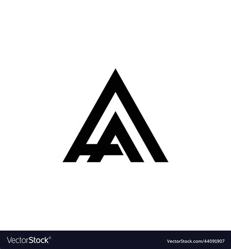 Triangle monogram logo letter aa image Royalty Free Vector