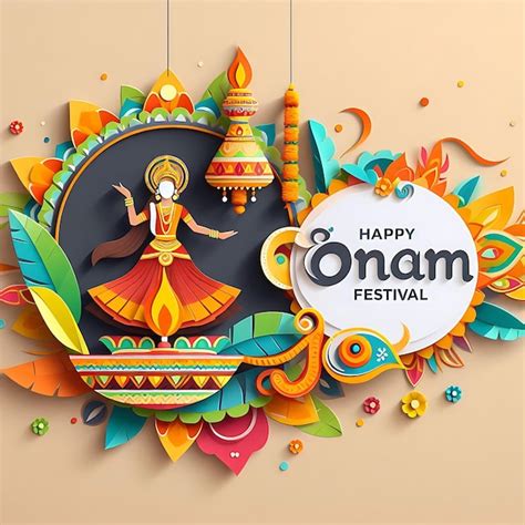 Illustration For Onam Festival Celebration Premium Ai Generated Image