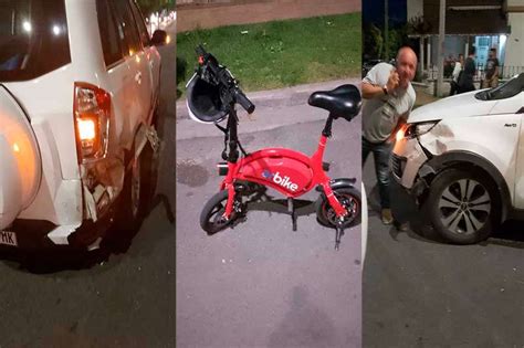 Un Hombre Con Heridas Leves Al Chocar Un Auto Con Un Biciclo