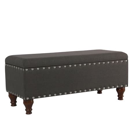 Copper Grove Raush Tufted Linen Storage Bench Charcoal Modern