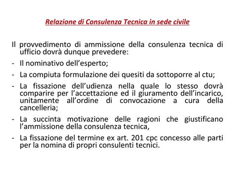 Relazione Di Consulenza Tecnica In Sede Civile Ppt Scaricare