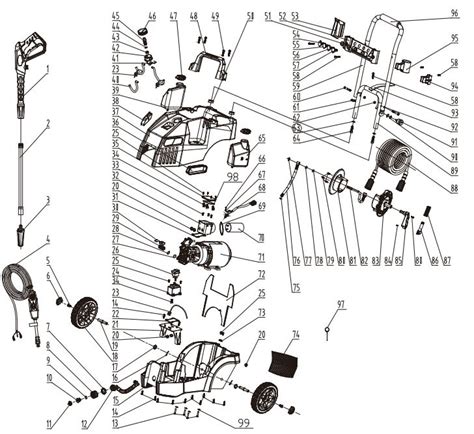 GREENWORKS GPW2001 Pressure Washer Parts, Breakdown & Owners Manual