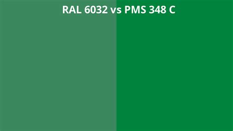 Ral 6032 Vs Pms 348 C Ral Colour Chart Uk