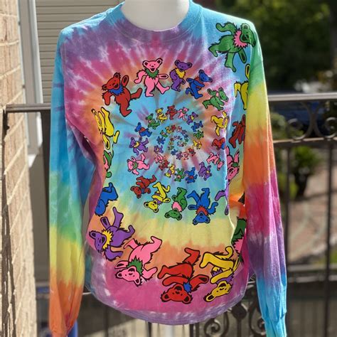 Grateful Dead Dancing Bears Long Sleeve Tie Dye T Shirt Royalty Boutique