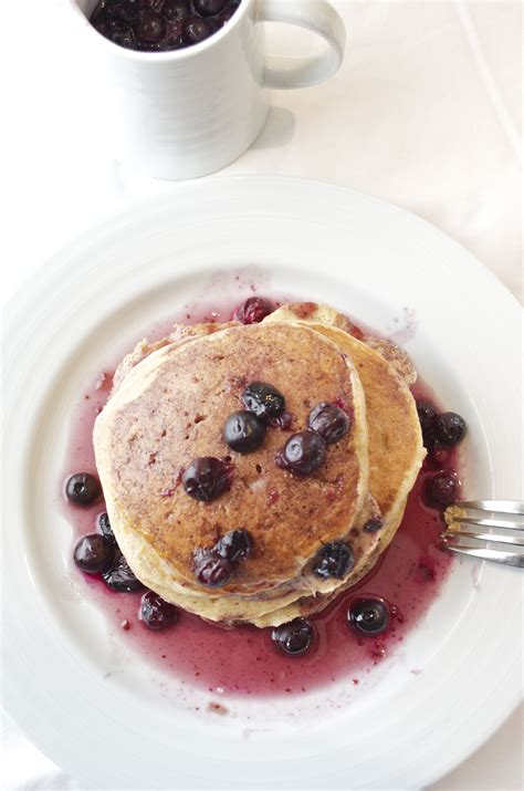 Greek Yogurt Pancakes With Blueberry Maple Syrup Egg Recipes For Breakfast Breakfast Pancakes