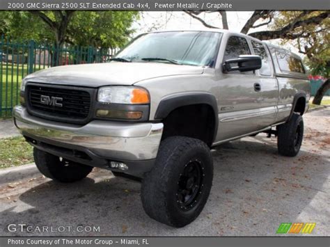 Pewter Metallic 2000 Gmc Sierra 2500 Slt Extended Cab 4x4 Graphite