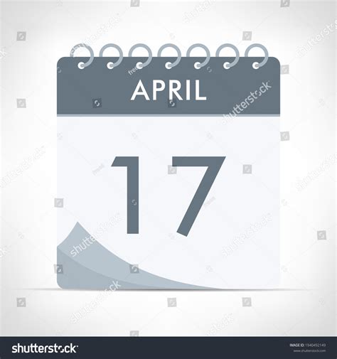 april  calendar icon vector illustration stock vector royalty