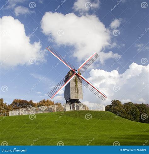 Windmill At Autumn Day Stock Image Image Of Blue Angle 45982153