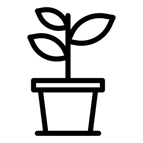 Bio Plant Pot Icon Outline Style 15900413 Vector Art At Vecteezy