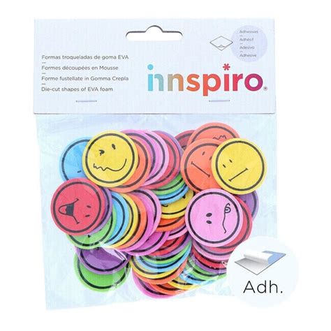 3 7 cm autocollants en caoutchouc eva colorés Innspiro 55 pcs par