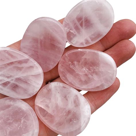 Natural Oval Rose Quartz Worry Stone For Reiki Healing At Rs 50 Piece