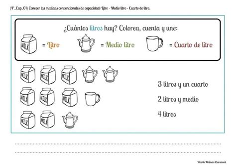 MEDIDAS DE CAPACIDAD Cuarto Educación Primaria 9 años Educacion