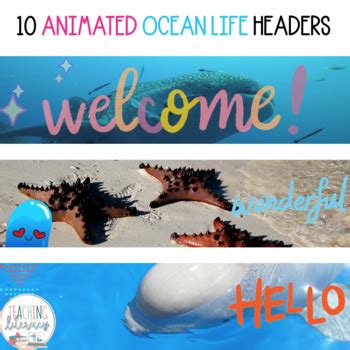 Animated Google Classroom Headers Ocean Life Theme Distance Learning