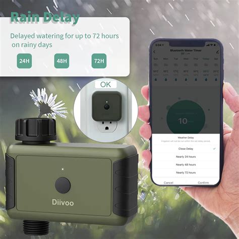 Diivoo 1 2 3 Zone Smart Watering Timer IP55 Bluetooth WIFI Garden