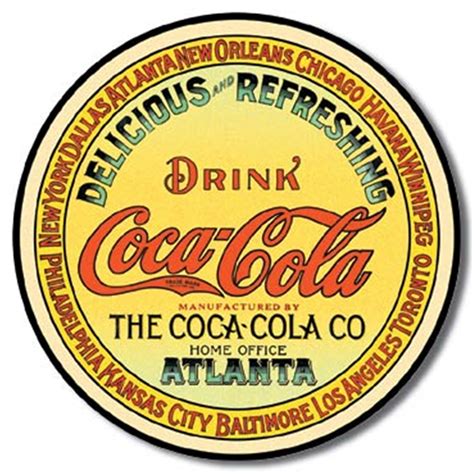 Coca Cola Keg Label Round Tin Sign