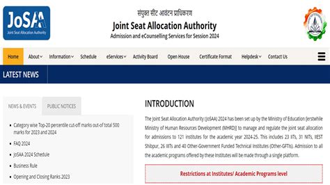 Josaa Counselling 2024 Registration Begins Check Round 1 Schedule