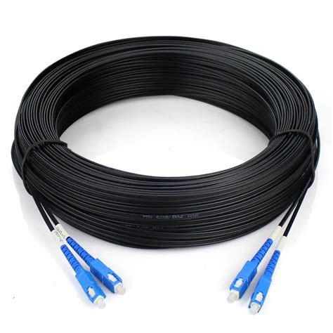 250M Outdoor SM DX FTTH Fiber Optic Drop Cable Patch Cord SC To SC