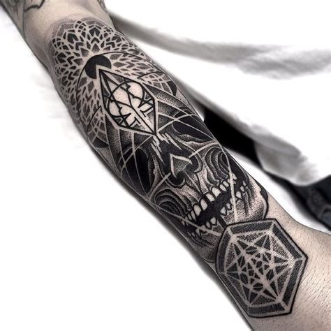 Tattoo Skull Art By Otheser Stc Black Geometry Sleeve Tattoos