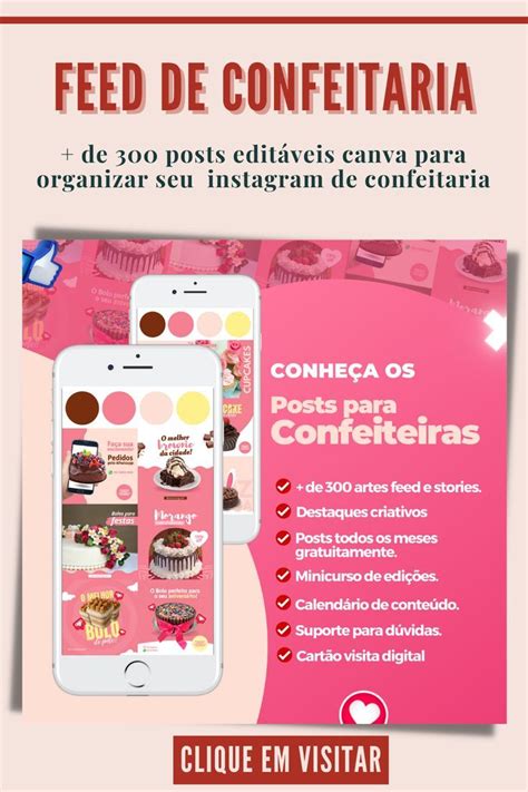 Pack Canva Confeitaria Templates Para Doceria Instagram Templates