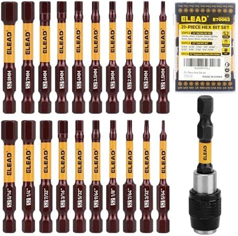 Allen Wrench Hex Drill Bit Set 21PCS Durable Impact Allen Key Set