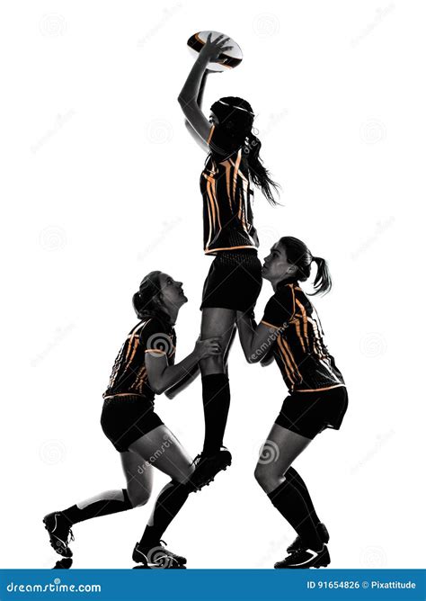 Rugby Women Players Team Silhouette Stock Photo Image Of Silhouette