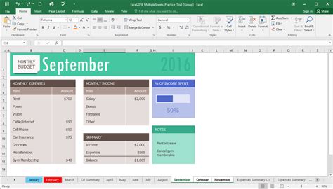 Excel 2016 Working With Multiple Worksheets