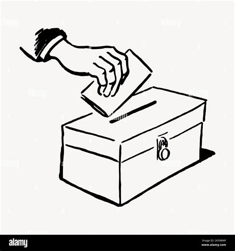 Hand voting clipart, election vintage illustration vector Stock Vector ...