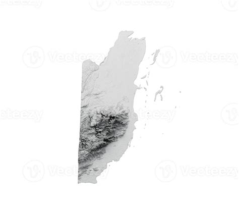 Belize Map Belize Flag Shaded Relief Color Height Map 3d Illustration