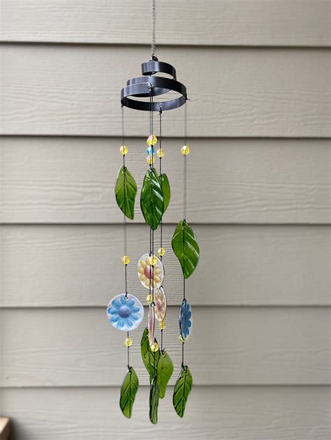 Joyous Wind Chimes 26 Inch Leave And Flower Handmade Wind Chime The