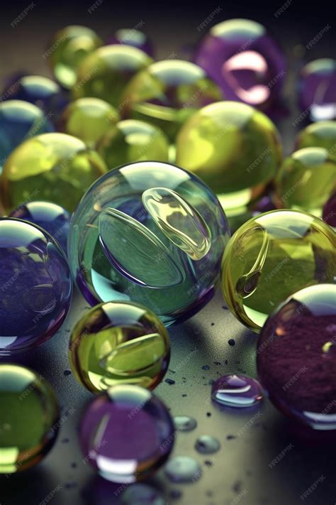 Premium Ai Image Colorful Crystal Glass Marbles Background