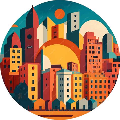 Premium Vector City In Round Shape