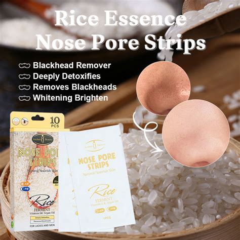 10pcs Rice Peel Off Nasal Strips Clean Remove Blackheads Pore