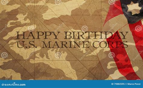 Happy Birthday Us Marine Corps Stock Image Image Of Message Soldier