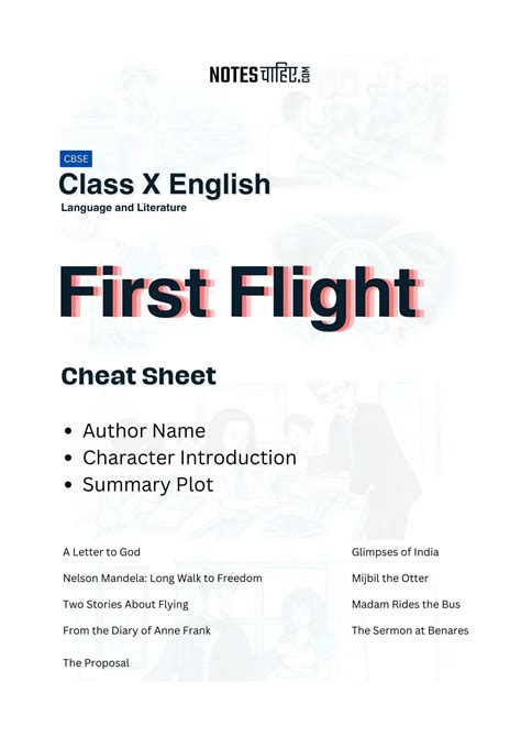 CBSE Class 10 First Flight Summary Cheat Sheet Chapter Wise