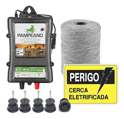 Kit Cerca Rural Eletrificador Pa0100 1000m Fio 100 Rolda Frete grátis