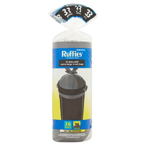 Ruffies Extra Large Trash Bags 33 Gallon 36 Count Walmart