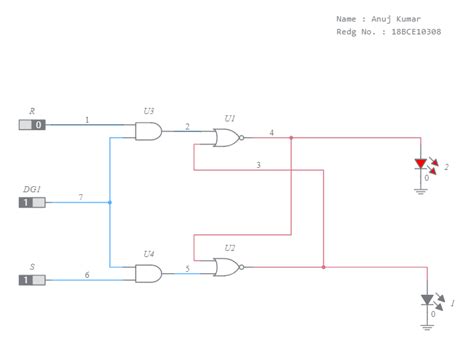 Sr Latch Using Nor Gate Multisim Live