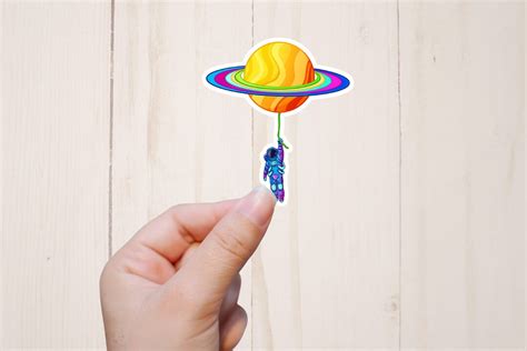 Saturn Sticker, Space Stickers, Astronaut Sticker, Water Resistant ...