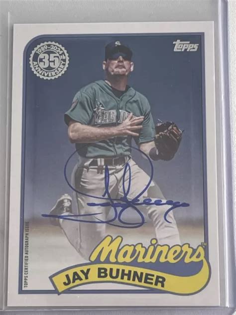 Topps Series Jay Buhner Seattle Mariners Carte Encre Bleue