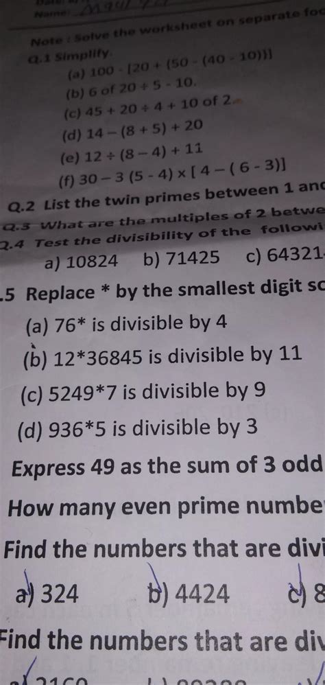 Replace By The Smallest Number Q Is Divisible By Brainly In