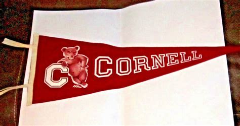 Vintage Cornell University Pennant Big Red Bears Ithaca Ny Ivy League