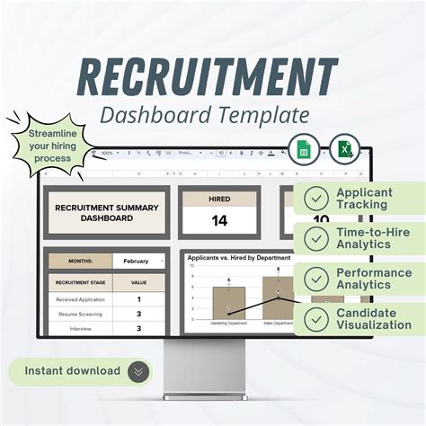 Recruitment Dashboard Template Excel, Candidate Pipeline Visualization ...