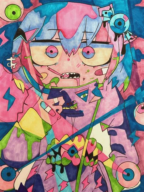 Hyperpop Anime Girl Art Print Etsy